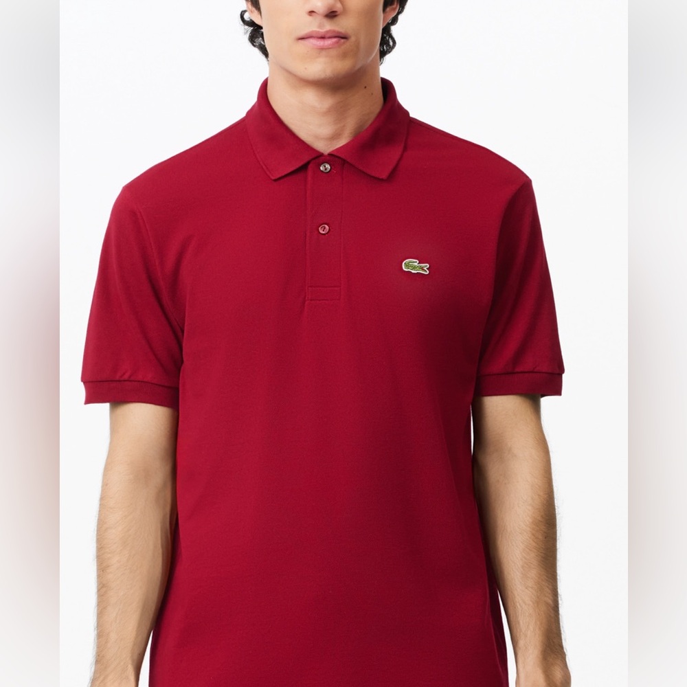 LACOSTE MEN'S ORIGINAL PETIT PIQUÉ COTTON POLO in Bordeaux Size 4/Medium